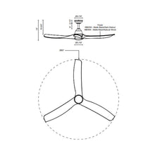 Load image into Gallery viewer, Baylor Ceiling Fan - line drawing.
