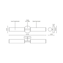 Load image into Gallery viewer, Braga LED Bath Vanity Light - line drawing.
