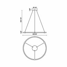 Load image into Gallery viewer, Bruni LED Pendant Light - line drawing.
