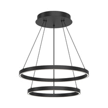 Load image into Gallery viewer, Cerchio LED Chandelier in Black (2-Tier/Small).
