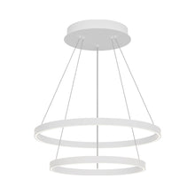 Load image into Gallery viewer, Cerchio LED Chandelier in White (2-Tier/Small).
