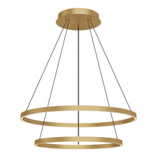 Load image into Gallery viewer, Cerchio LED Chandelier in Brushed Gold (2-Tier/Large).
