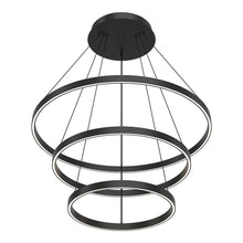 Load image into Gallery viewer, Cerchio LED Chandelier in Black (3-Tier/Large).
