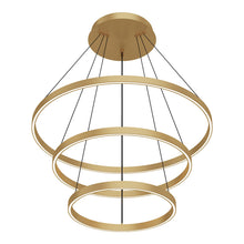 Load image into Gallery viewer, Cerchio LED Chandelier in Brushed Gold (3-Tier/Large).
