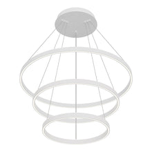 Load image into Gallery viewer, Cerchio LED Chandelier in White (3-Tier/Large).
