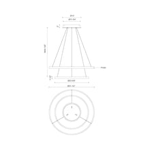 Load image into Gallery viewer, Cerchio LED Chandelier - line drawing.
