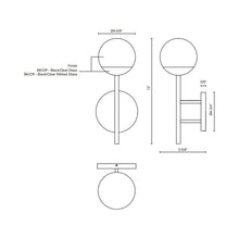 Load image into Gallery viewer, Claremont LED Wall Light - line drawing.
