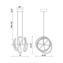 Load image into Gallery viewer, Collide LED Pendant Light - line drawing.
