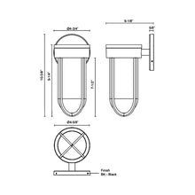 Load image into Gallery viewer, Davy Outdoor LED Wall Light - line drawing.
