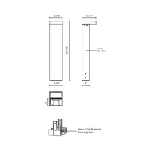 Load image into Gallery viewer, Evans Outdoor LED Bollard - line drawing.
