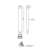 Load image into Gallery viewer, Evans Outdoor LED Bollard - line drawing.
