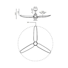 Load image into Gallery viewer, Hugo Outdoor Ceiling Fan - line drawing.
