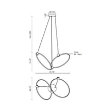 Load image into Gallery viewer, Isho LED Chandelier - line drawing.
