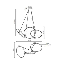 Load image into Gallery viewer, Isho LED Chandelier - line drawing.
