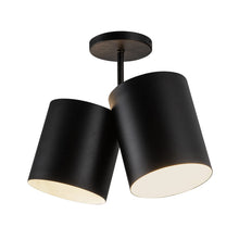 Load image into Gallery viewer, Keiko Semi-Flush Mount Ceiling Light in Black.
