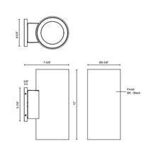 Load image into Gallery viewer, Lorna Outdoor LED Wall Light - line drawing.
