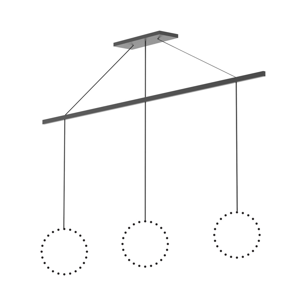 Marquee Linear Pendant Light Canopy in Black (3-Head).