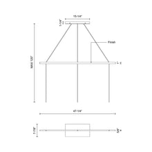 Load image into Gallery viewer, Marquee Linear Pendant Light Canopy - line drawing.
