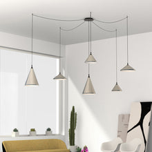 Load image into Gallery viewer, Marquee Multi-Pendant Light Canopy in living room.
