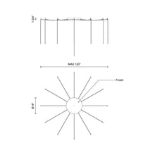 Load image into Gallery viewer, Marquee Multi-Pendant Light Canopy - line drawing.
