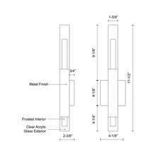 Load image into Gallery viewer, Martelo LED Wall Light - line drawing.
