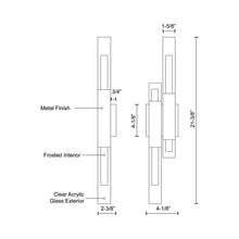 Load image into Gallery viewer, Martelo LED Wall Light - line drawing.
