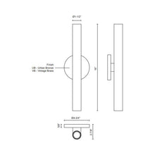 Load image into Gallery viewer, Mason LED Wall Light - line drawing.
