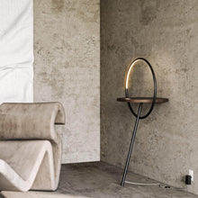 Load image into Gallery viewer, Maya LED Floor Lamp in living room.
