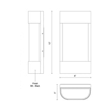 Load image into Gallery viewer, Moondew Outdoor LED Wall Light - line drawing.
