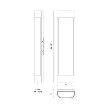 Load image into Gallery viewer, Moondew Outdoor LED Wall Light - line drawing.

