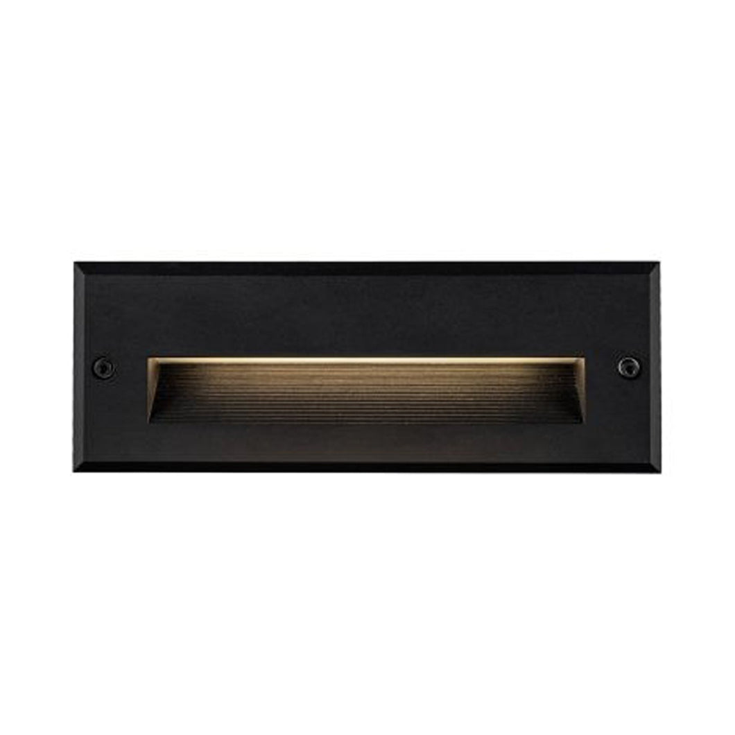 Newport Outdoor LED Recessed Wall Light in Small/Wide Horizontal/Black.