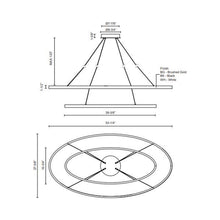 Load image into Gallery viewer, Ovale LED Chandelier - line drawing.
