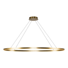 Load image into Gallery viewer, Ovale LED Linear Pendant Light in Brushed Gold (Large).
