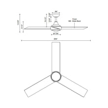 Load image into Gallery viewer, Owens LED Ceiling Fan - line drawing.
