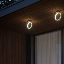 Load image into Gallery viewer, Parc Outdoor LED Ceiling Light in Outside Area.
