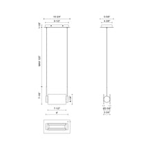 Load image into Gallery viewer, Phoenix LED Linear Pendant Light - line drawing.
