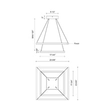 Load image into Gallery viewer, Piazza LED Chandelier - line drawing.
