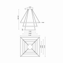 Load image into Gallery viewer, Piazza LED Chandelier - line drawing.
