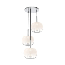 Load image into Gallery viewer, Samar Chandelier in Chrome/Opal Glass.
