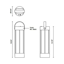 Load image into Gallery viewer, Suara Outdoor LED Table Lamp - line drawing.
