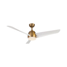 Load image into Gallery viewer, Thalia LED Ceiling Fan in Brushed Gold/Matte White.
