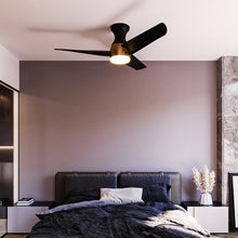 Load image into Gallery viewer, Thalia LED Flush Mount Ceiling Fan in bedroom.
