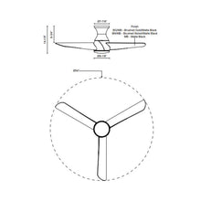 Load image into Gallery viewer, Thalia LED Flush Mount Ceiling Fan - line drawing.
