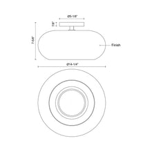 Load image into Gallery viewer, Trinity LED Semi Flush Mount Ceiling Light - line drawing.
