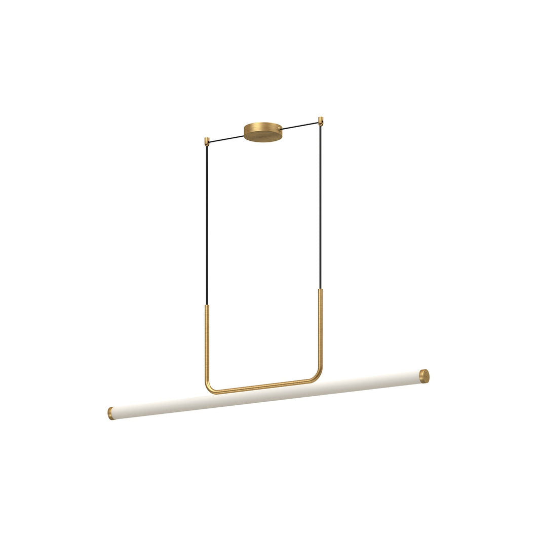 Vesper LED Linear Pendant Light in Brushed Gold (1-Light).