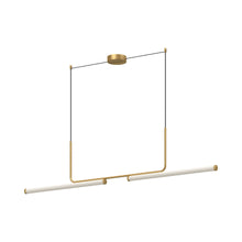 Load image into Gallery viewer, Vesper LED Linear Pendant Light in Brushed Gold (2-Light).
