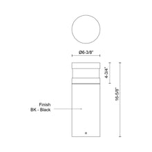 Load image into Gallery viewer, Windermere Outdoor LED Path Light - line drawing.
