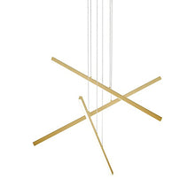 Load image into Gallery viewer, Vega LED Multi Light Pendant Light in Brushed Gold (3-Bar).
