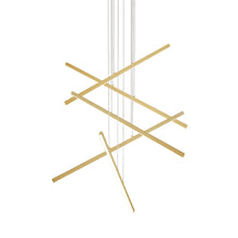 Load image into Gallery viewer, Vega LED Multi Light Pendant Light in Brushed Gold (5-Bar).
