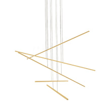 Load image into Gallery viewer, Vega Minor LED Multi Light Pendant Light in Brushed Gold (5-Bar).
